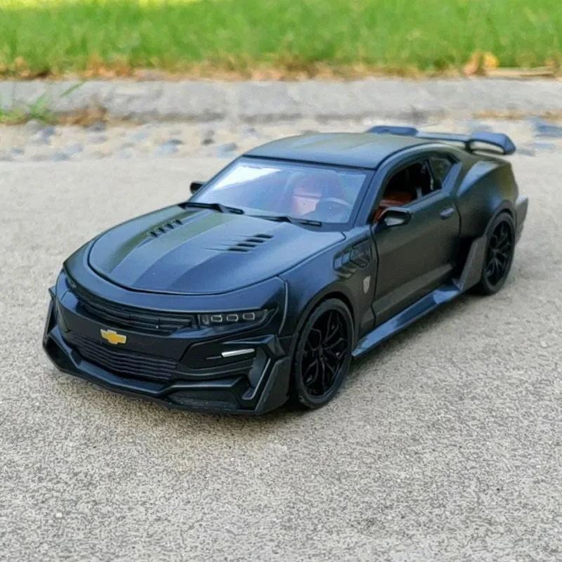 1:24 Chevrolet Camaro Alloy Sports Car Model Diecast Metal Vehicles Model Simulation Sound Light Collection Kids Toy Gift F261