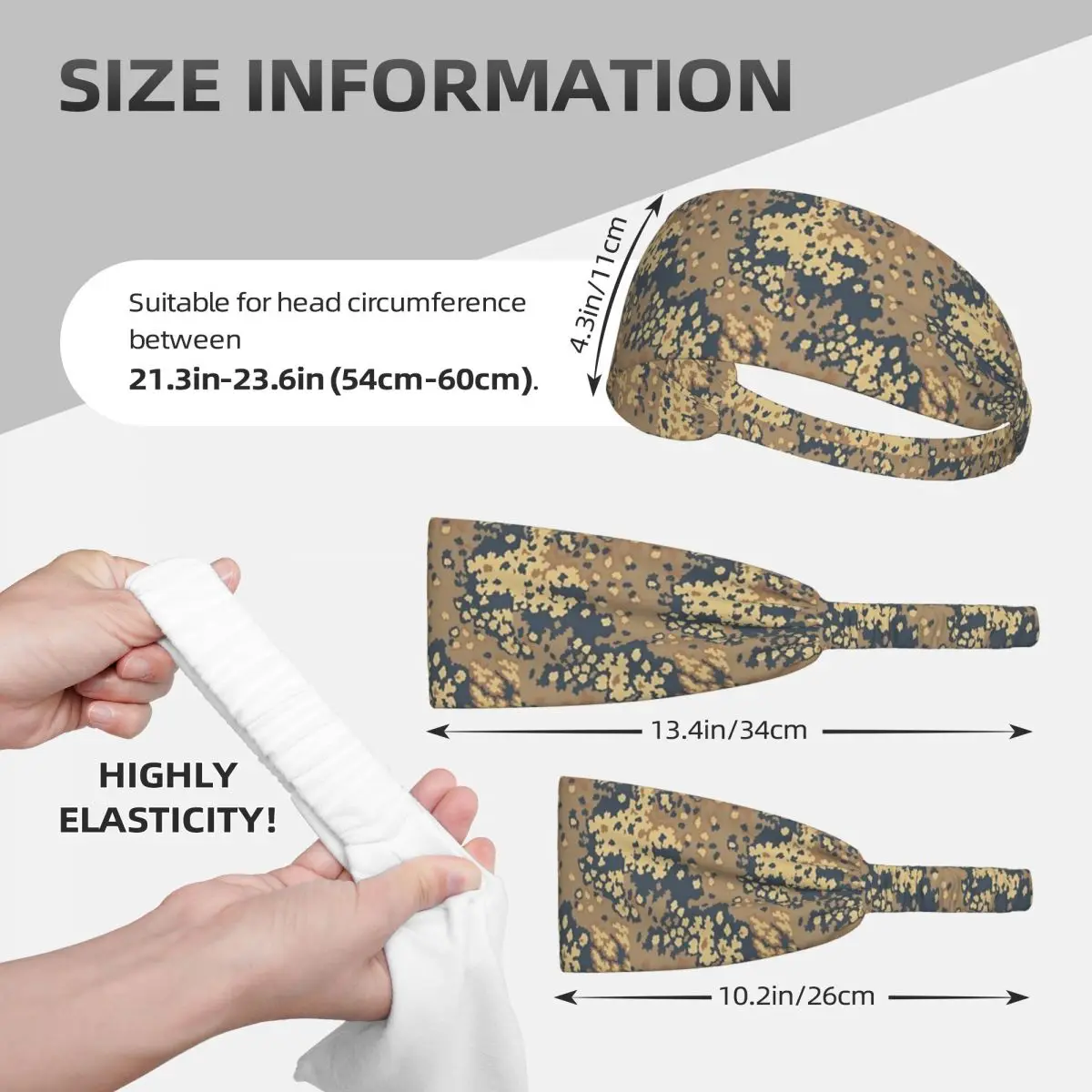 Custom Russian Woodland Camouflage Sweatband for Men Women Quick Drying Sports Sweatband Gym Yoga Running view 3