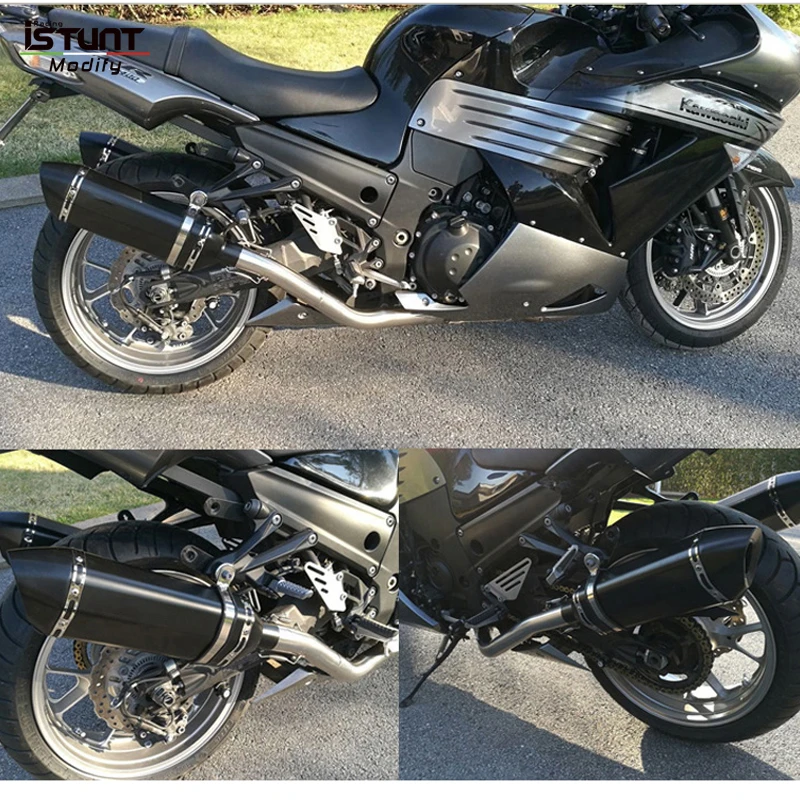 Slip On For Kawasaki ZZR1400 Ninja ZX14R ZX-14R 2006 - 2016 Motorcycle Exhaust Modify Escape Moto Middle Link Pipe Muffler