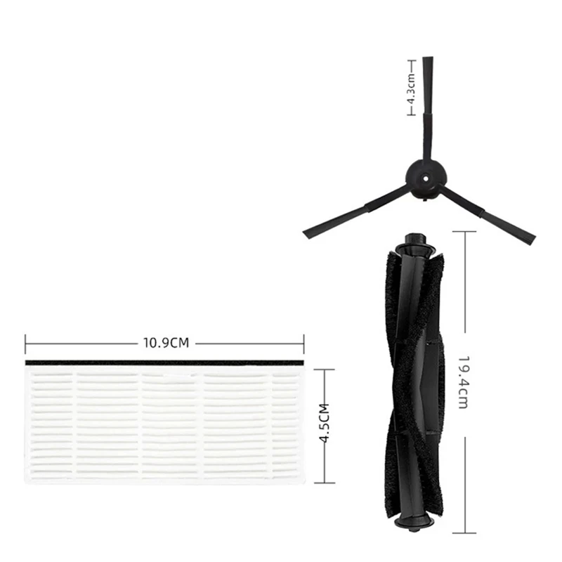 استبدال مكنسة كهربائية روبوت ، فرشاة جانبية ، فرشاة رئيسية ، فلتر HEPA ، ملحقات ممسحة ، مناسبة لـ شاومى ليدستو R1