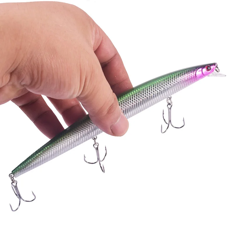 1 Pcs Big Minnow Sea Fishing Lure 18cm 24g Floating Trolling Wobblers Crankbait Plastic Artificial Hard Bait for Trout Pike Bass