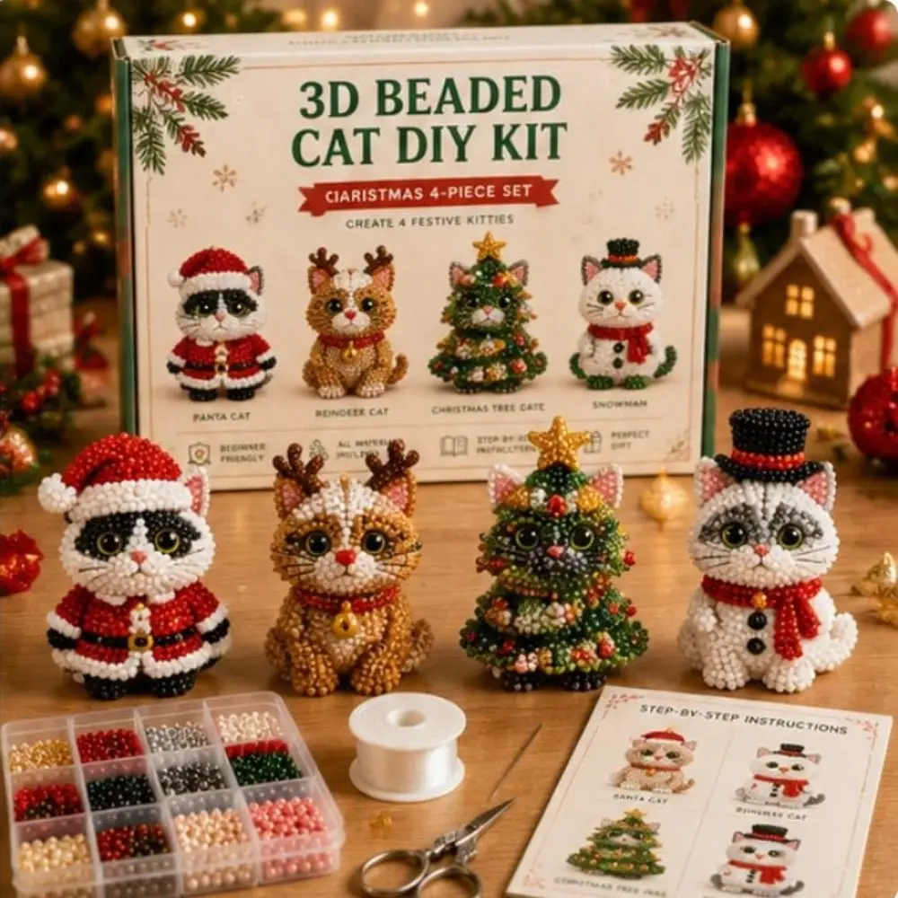 Tiny Beads 3D Beaded Animal Kit Animal Shape Creative Craft Bead Weaving Kit Cute Design DIY Bead Craft Kit Home Decor