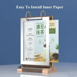 10X15CM T Shape Table Number Card Restaurant Menu Paper Holder Acrylic Sign Holder Display Stand Photo Picture Poster Frame A6