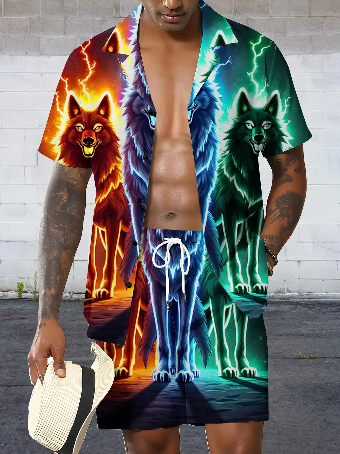 Men's Shirt Sets 2026 Spring/Summer jogging suit men's chandals tracksuit  for man clothing set Graphic 2 piece set 3D Printed