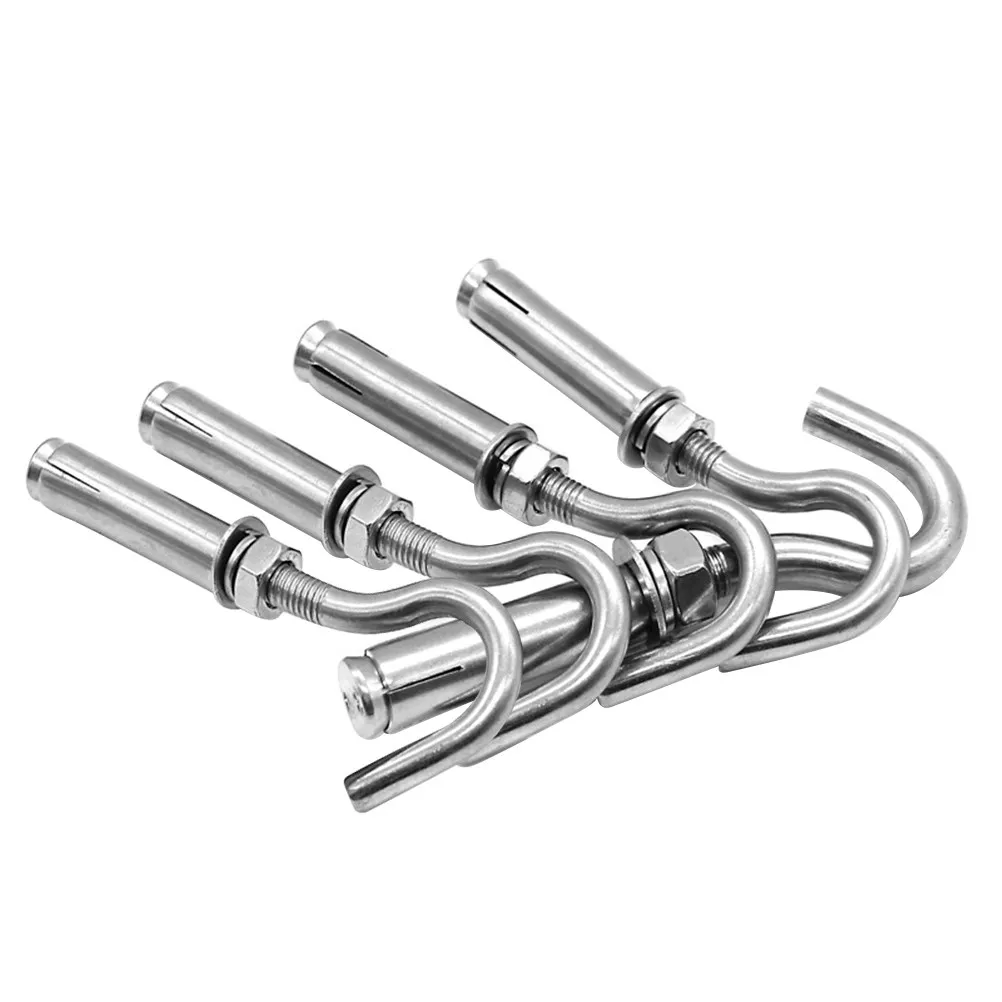 Stainless Steel Expansion Hooks 5 Pack Heavy Duty Open Cup Anchor Bolts for Concrete Masonry Ceiling