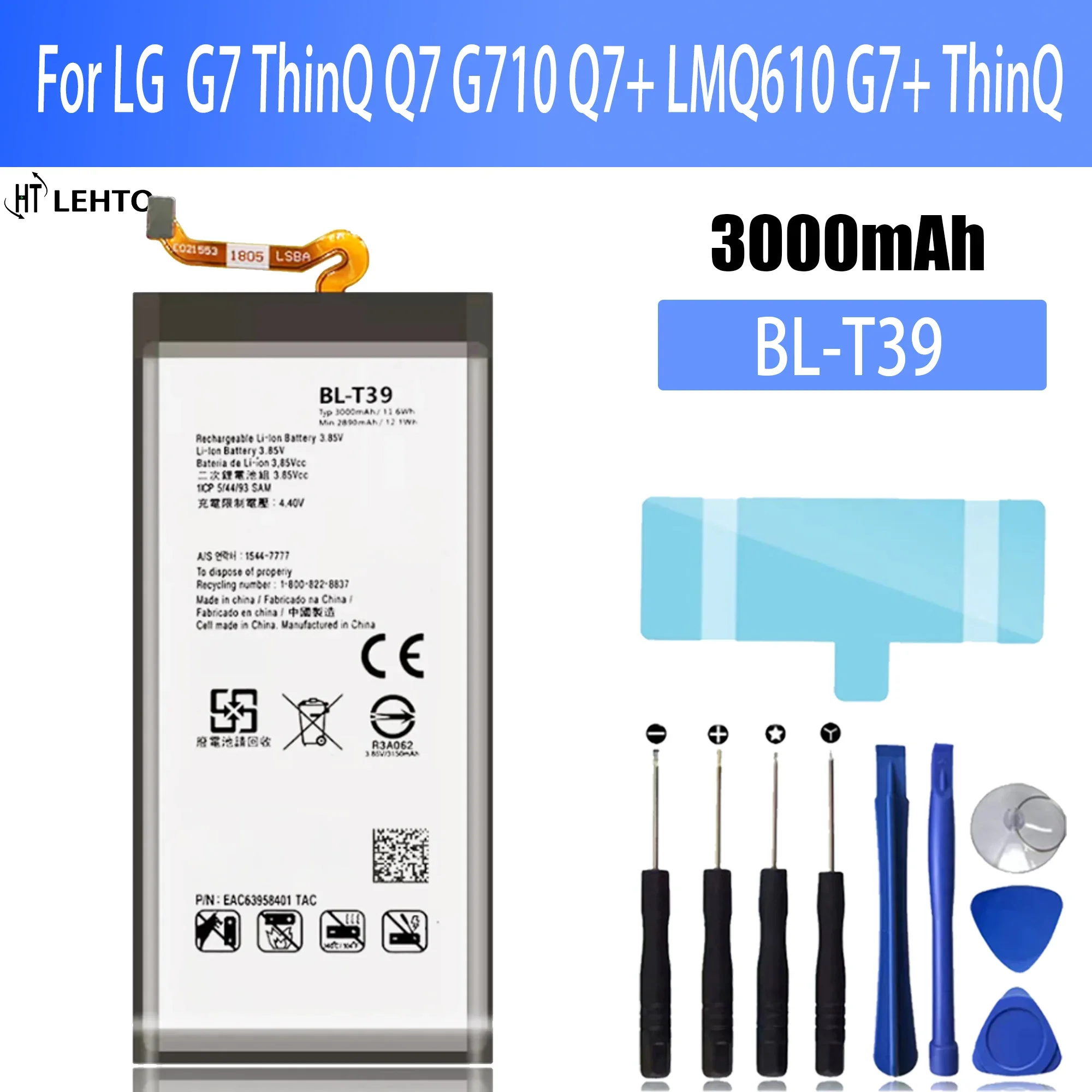 

Original Replacement Battery BL-T39 For LG G7 ThinQ Q7 G710 Q7+ LMQ610 G7+ ThinQ Authentic Phone Batteries 3000mAh