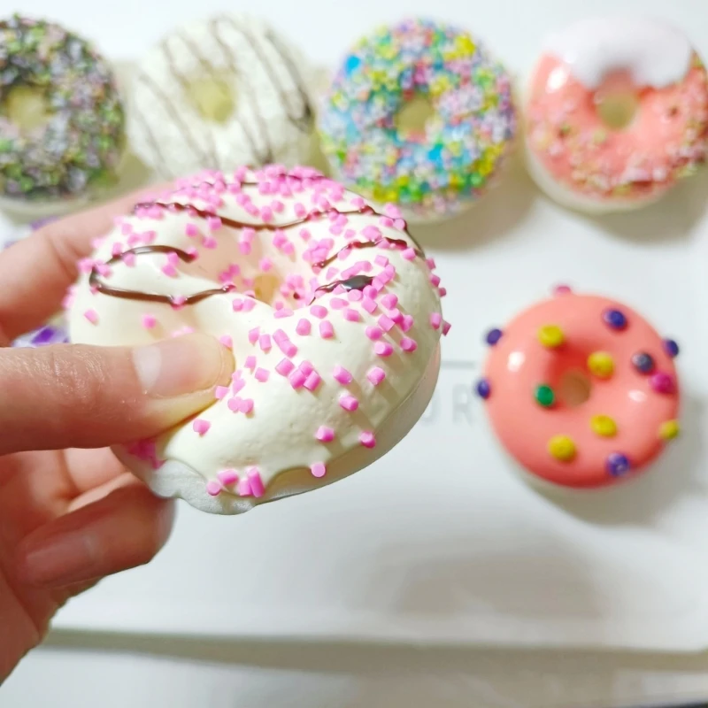 Faux Donut Realistic Artificial Dessert Toy Food Cakes Decorations for Doughnut Party New Years Party Supplies Favor Drop Ship