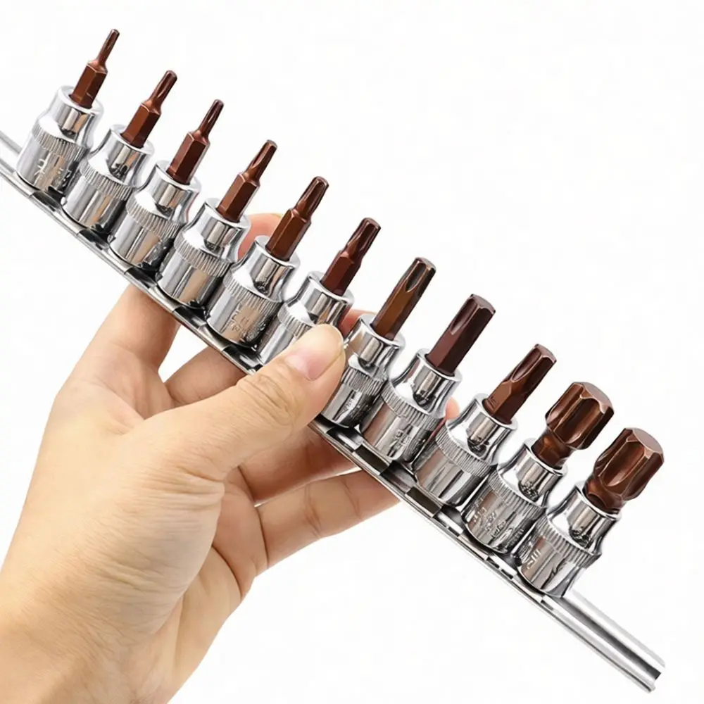 Precision S2 Alloy Steel Bit Socket Set Torx Star Hex Drive Adapter Manual Power Tool Repair For DIY Hobbyist Home
