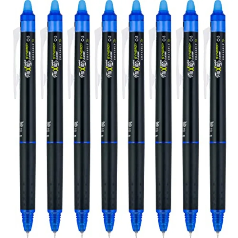 

FriXion Synergy Clicker Erasable, Refillable, Retractable Gel Ink Pens, Extra Fine Point 0.5 mm, Pack of 8,,FriXion Erasable Pe