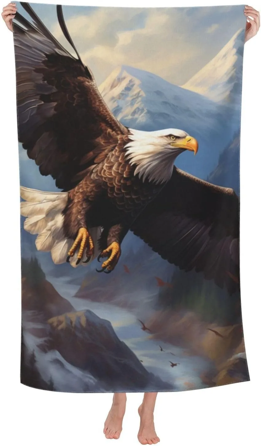 American Bald eagle Beach Towel for Family stuff friend Gifts Quick-Dry Towel For Bath Yoga Tourism Beach GYM Camping Swimming
