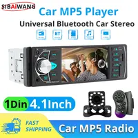 4,1 ""HD pantalla IPS Radio de coche reproductor MP5 inteligente BT FM USB AUX radio de coche manos libres luces coloridas salida de vídeo reproductor de vehículo 12V