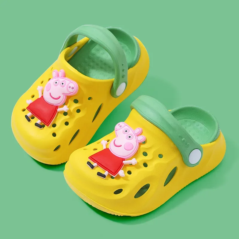 Peppa Pig Summer New Cute Baby Beach Slippers Movable Doll Toys George Pig Non slip Sandals Beach Shoes Children\'s Gift