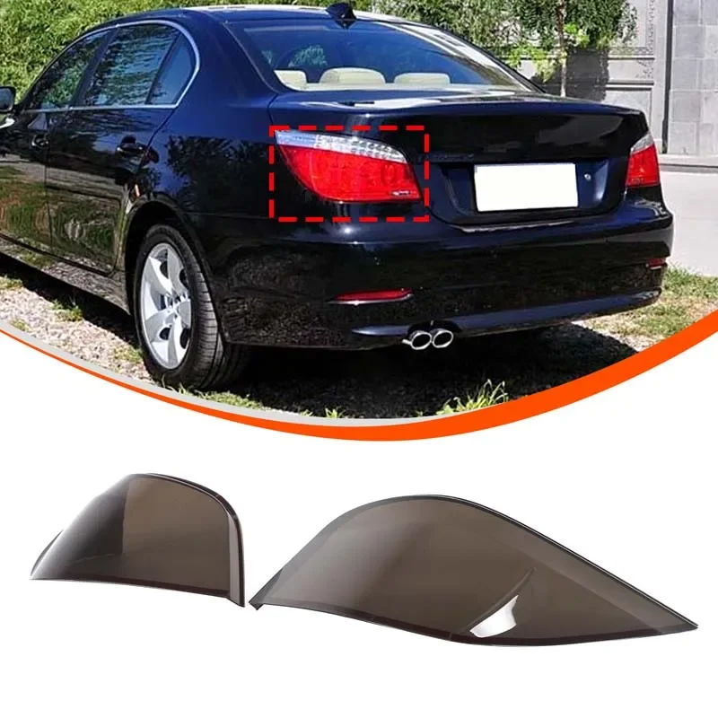 For BMW 5 Series E60 M5 2004-2010 ABS Black Car Tail Light Cover Indicator Reversing Light Cover Automotive Exterior Accessories