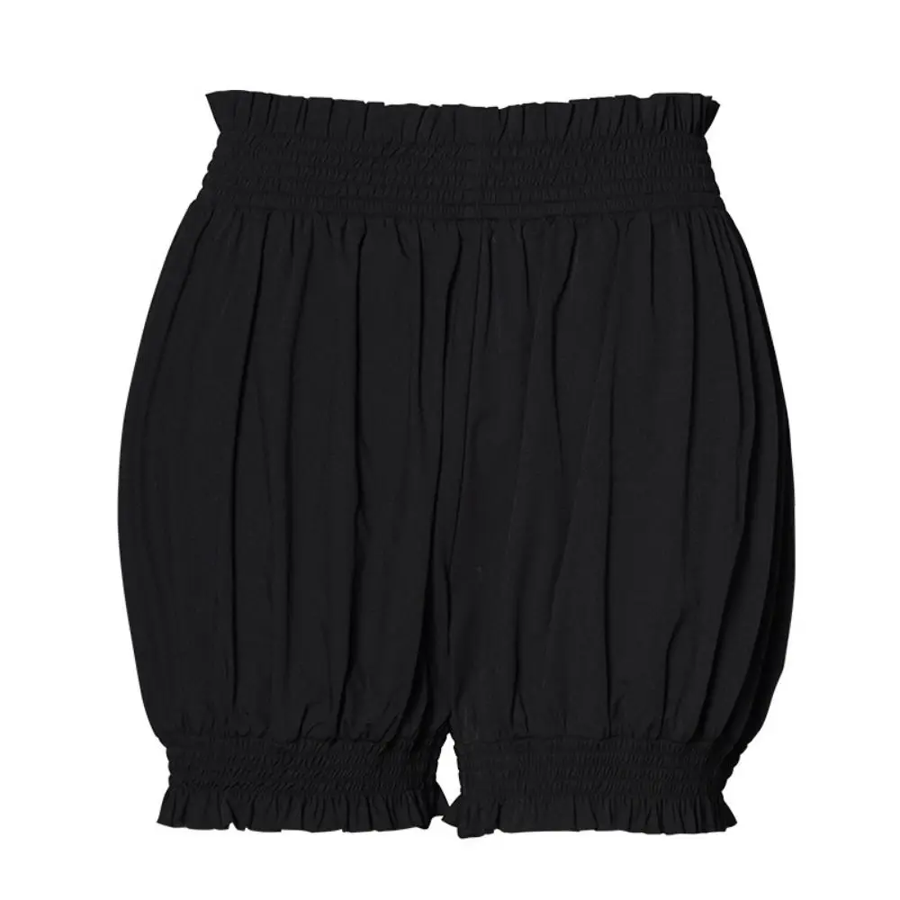 Pilates High Waist Dance Shorts Elastic Waistband Comfortable Bloomers Ruffle Body-Hugging Fit Ballet Shorts Dance Training