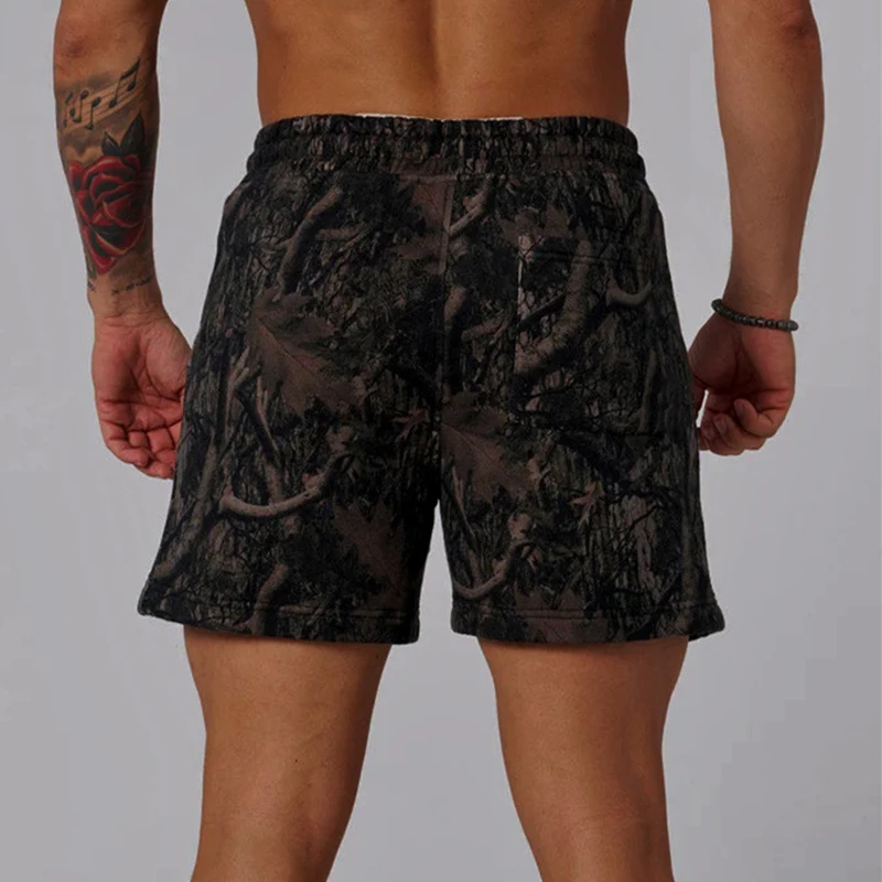Stylish Pattern Printing Mens Shorts 2025 Summer New Casual Lace-up Drawstring Shorts For Men Daily Leisure Slim Fit Short Pant