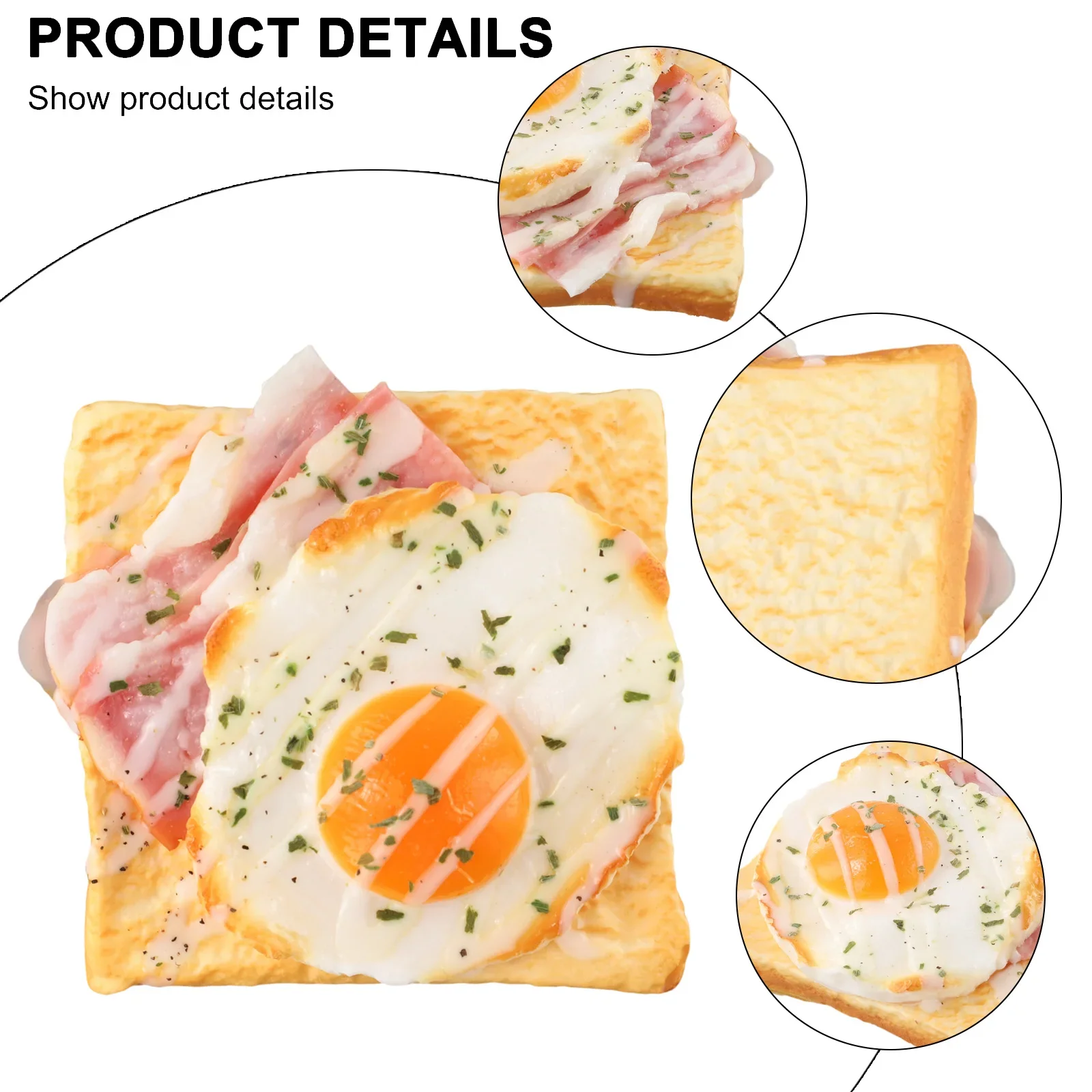 ~Simulation Egg Toast Bread Model~ 11.5*3.5cm Props Cake Fake Food~ Decoration Ornaments Window ~Display Festive Party Supplies