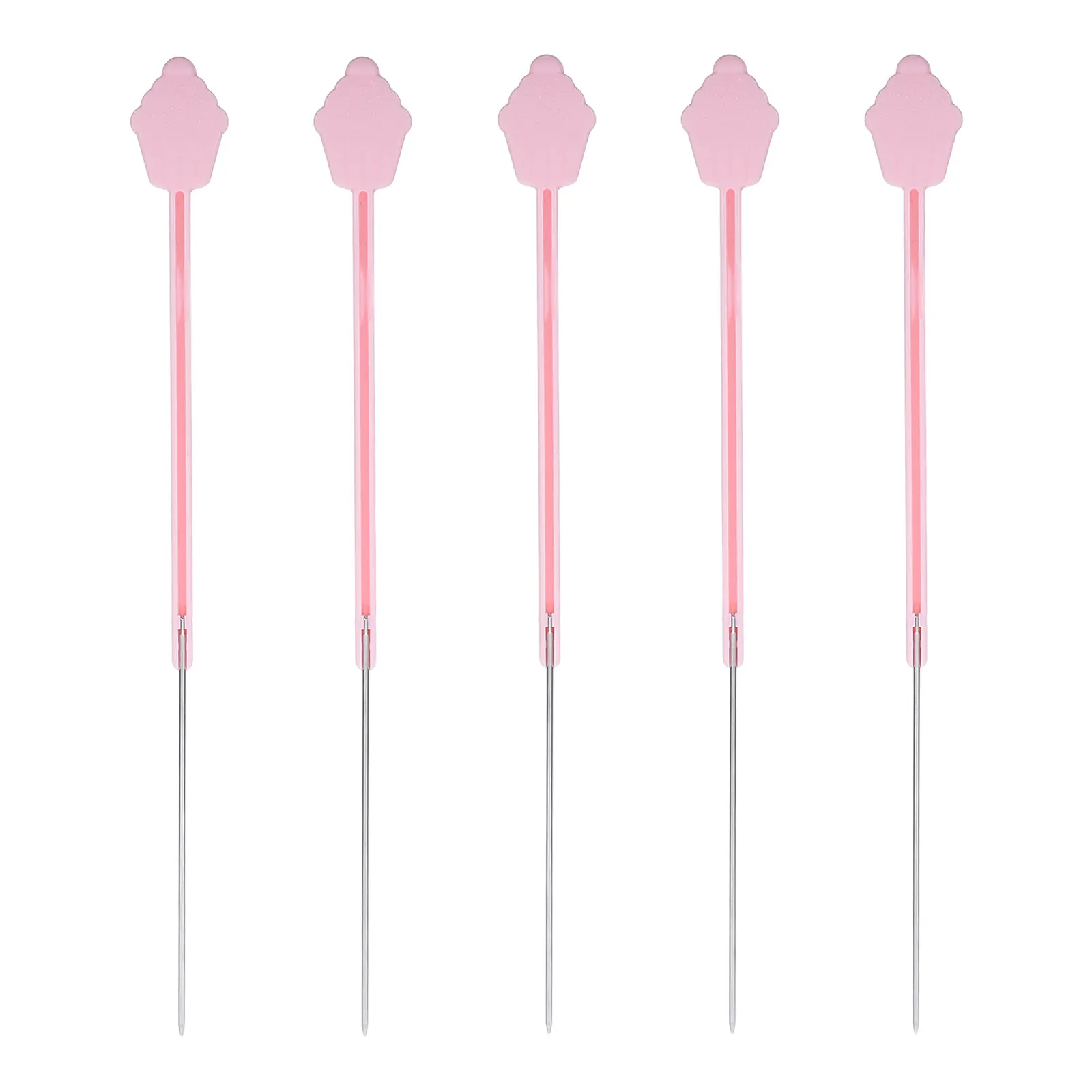 5Pcs Cake Doneness Tester Needle Foldable Baking Probe Skewer Stainless Steel Reusable Dishwasher Safe Bread Cupcake Muffin