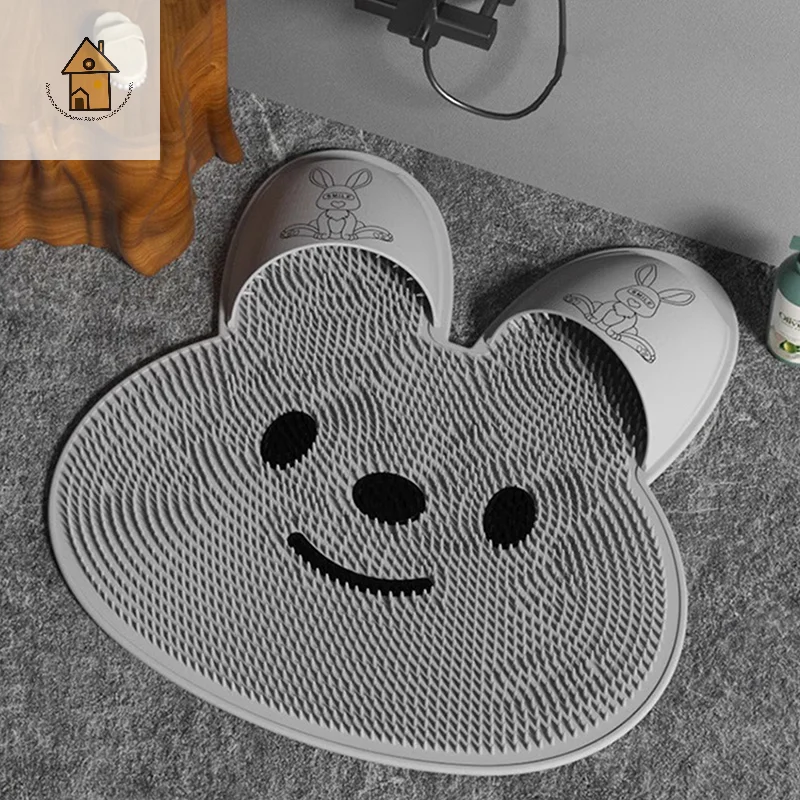 

1pc Rabbit Silicone Massage Foot Mat, Bathroom Non-slip Mat, Bath Rubbing Foot Artifact, Washing Feet To Remove Dead Skin, Showe