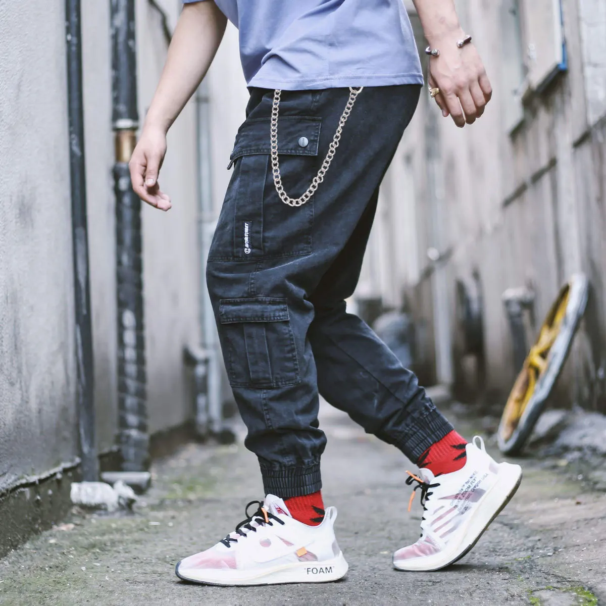 2 قطعة الجينز المعدني 25 سنتيمتر 40 سنتيمتر الفضة الشرير نمط للرجال النساء بنطلون سلسلة مفتاح حامل جيب سلسلة الإكسسوارات #1