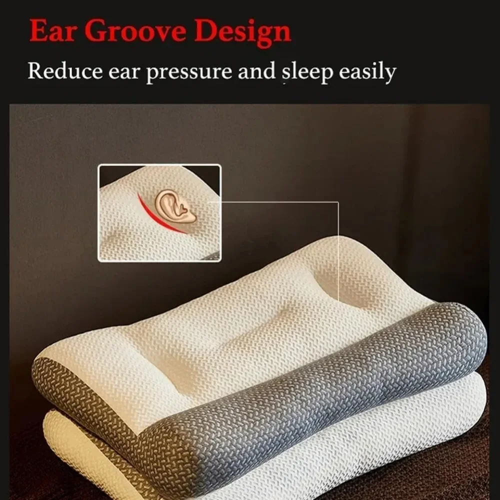 1pc Memory Foam Cervical Pillow, 2 in 1 Ergonomic Contour Orthopedic Pillow for Neck Pain, Contoured Support Pillows,Neck Pillow