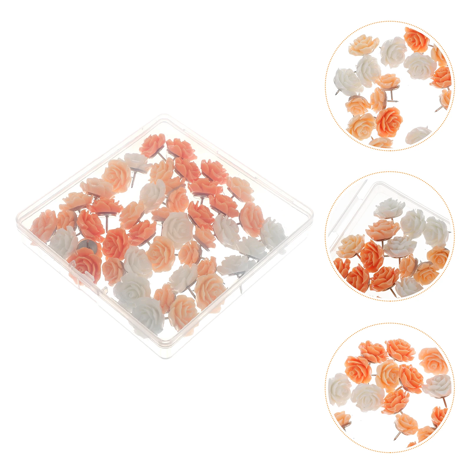 

40pcs Flower Shape Push Pin Colorful Thumbtacks Decorative Pushpins For Office Home Study Lightweight Cork Board Decor