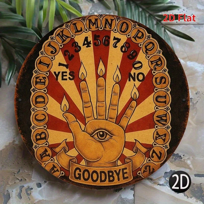 Spirit Halloween Ouija Board Gothic Vintage Red Gold Oculum Mystic Symbols Letters Numbers Home Cafe Decor