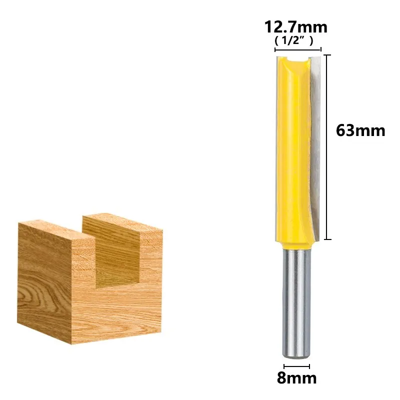 Hampton Gerade Router Bit 8mm Schaft Extra Länge Schneiden Durchmesser Zapfen Cutter für Holzbearbeitung Holz Cutter Werkzeug – Detail 5