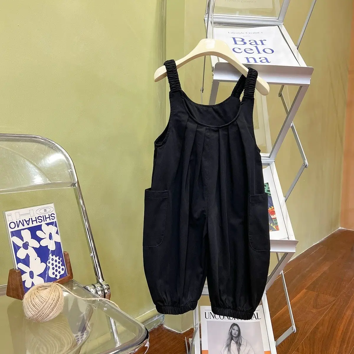 2026 Korean 9-inch Pants Bodysuit Toddler Girl Overalls Children Suspenders Jumpsuit for Girl Boys 1-7 Yrs Kid Sleeveless Romper