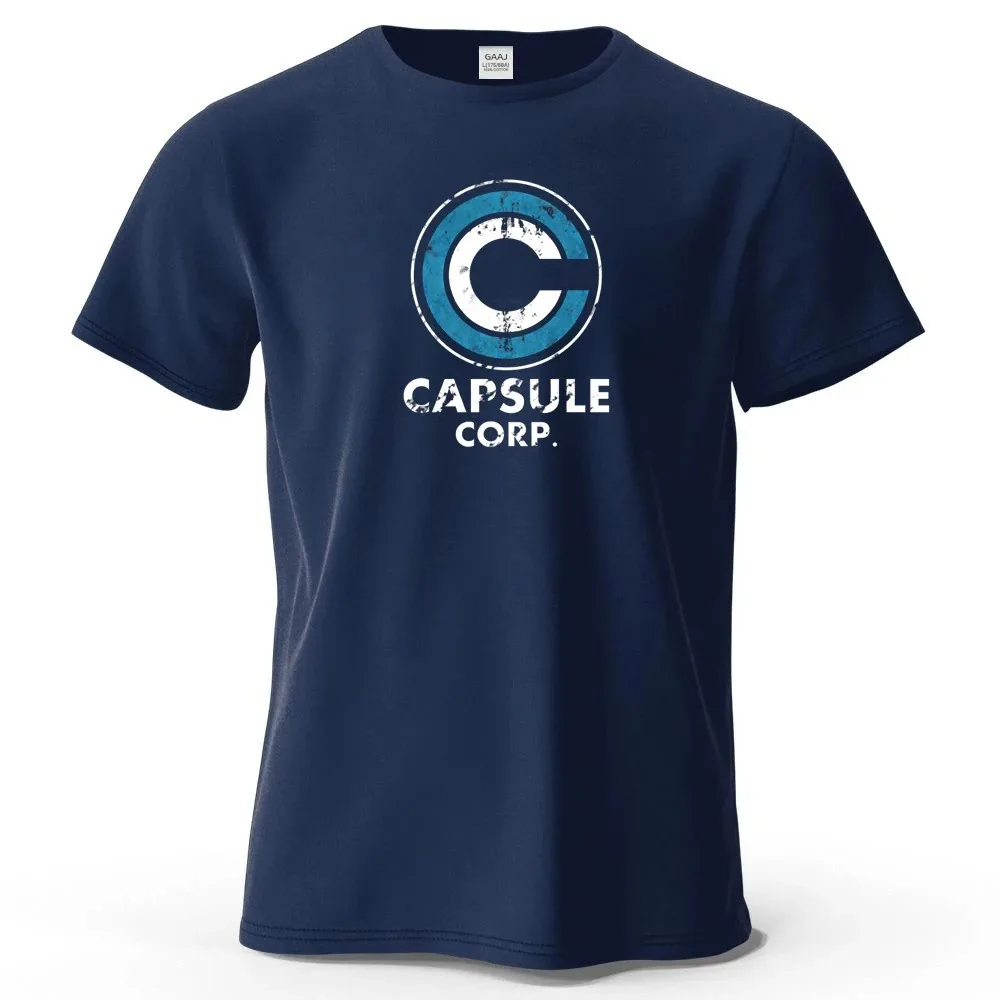 S-4XL Capsule Corp Cotton Funny Printing Japan Anime Men T Shirt Tee Summer Streetwear Tops Fashion Brand Tshirt Clothing