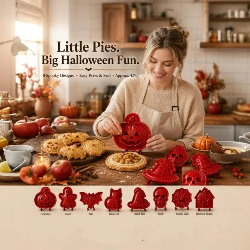 Halloween Mini Hand Pie Molds Easy Clean Dough Press Cutter Reusable Baking Tools for Party Favor Pastry DIY