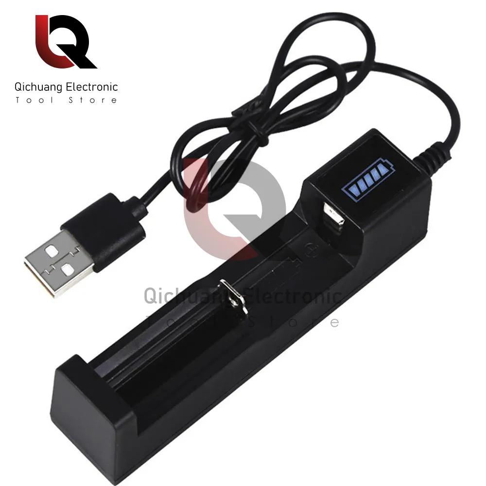 1Pcs 3.7V/4.2V USB Single Slot Multi-Function Charger Suitable For 18650 26650 14500 Lithium Ion Battery With LED Indicator