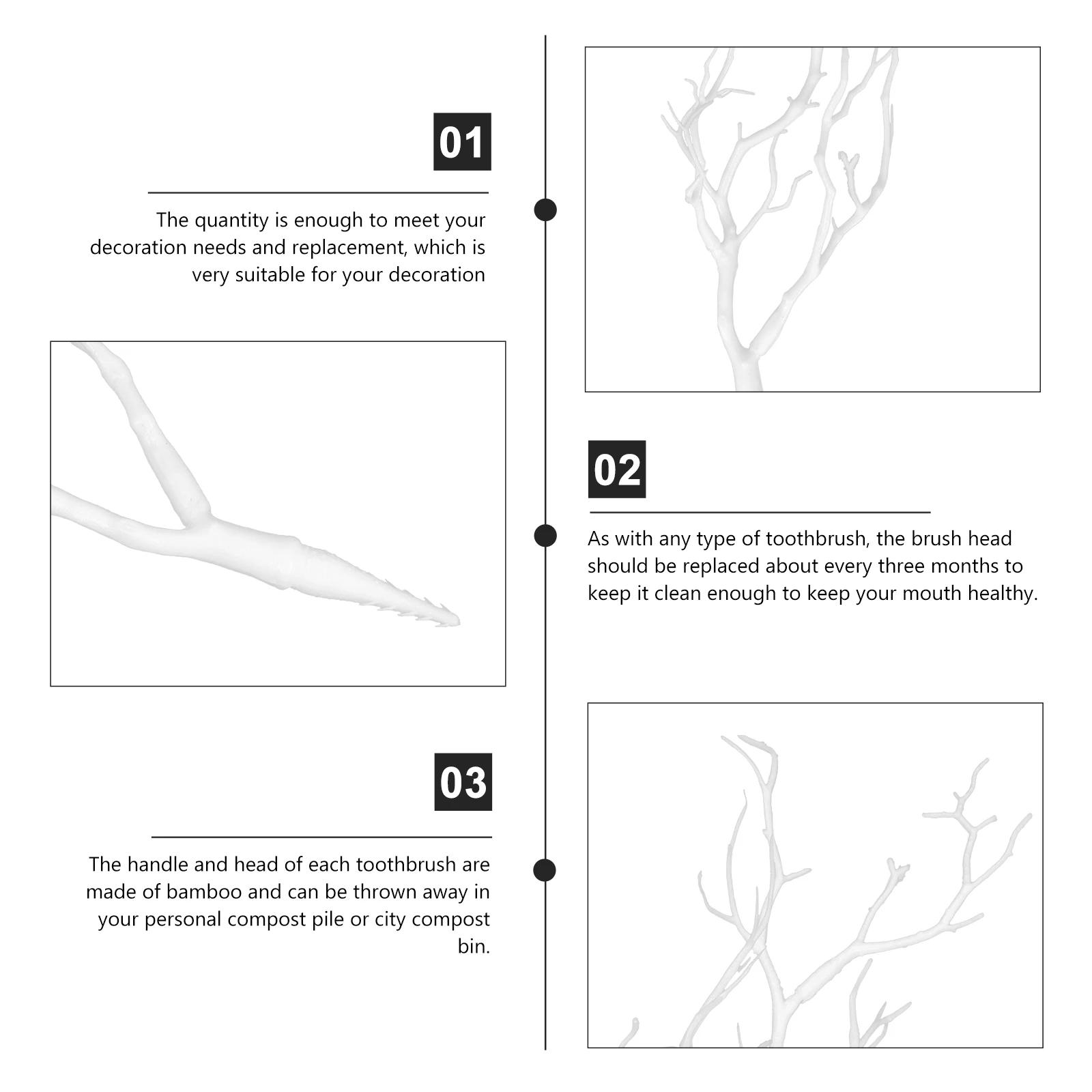 

3 Pcs Simulated Plant Headdress Antler Branch Decor Cake Good Decorative Twigs Plastic Branches for Decoration