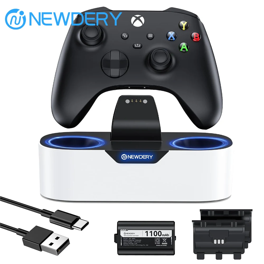 NEWDERY Solo Charger Station for Xbox Wireless Controllers, Fast Charging Dock Single Charging Stand for Xbox One/Series X|S