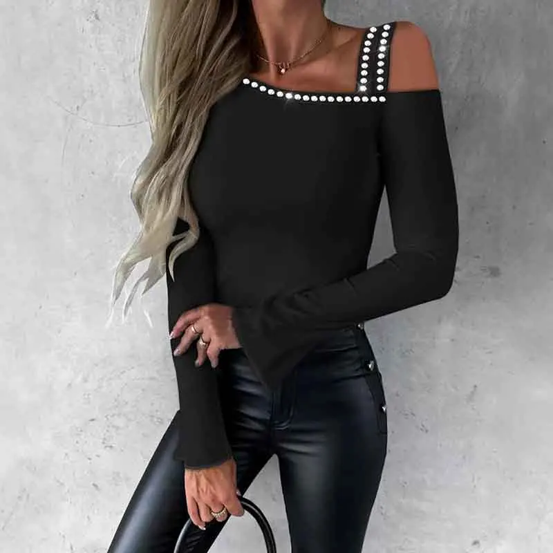 

Fashion Long Sleeve T Shirt Women Crop Top Casual Slim Pullovers Solid T-shirts Streetwear Female Basic Tee Autumn Winter Y2k