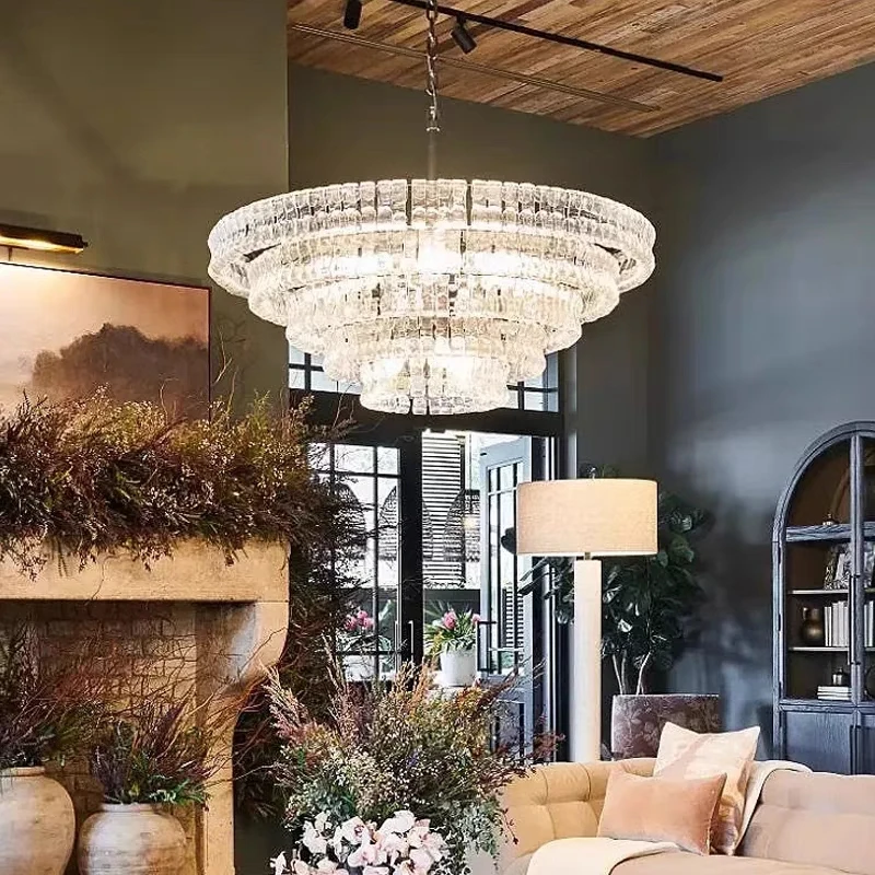 Smoke Gray Glass Ceiling Chandeliers 2025 Classic Round Hanging Lamps For Ceiling Home Decoration Lighting Gold Lustres