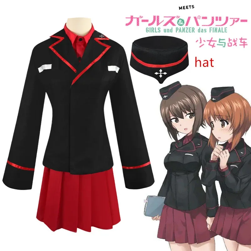 GIRLS and PANZER Kuromorimine Uniform Nishizumi Maho Cosplay costume Carnaval Halloween Christmas Costume Outfits Sets