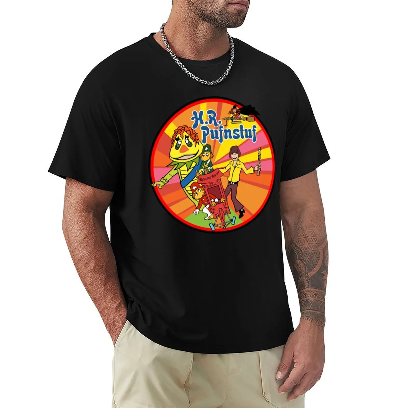 HR H R Pufnstuf Puff Stuff Puff n stuff Shirt Sticker Hoodie Mask T-Shirt new edition hippie clothes plain black t shirts men