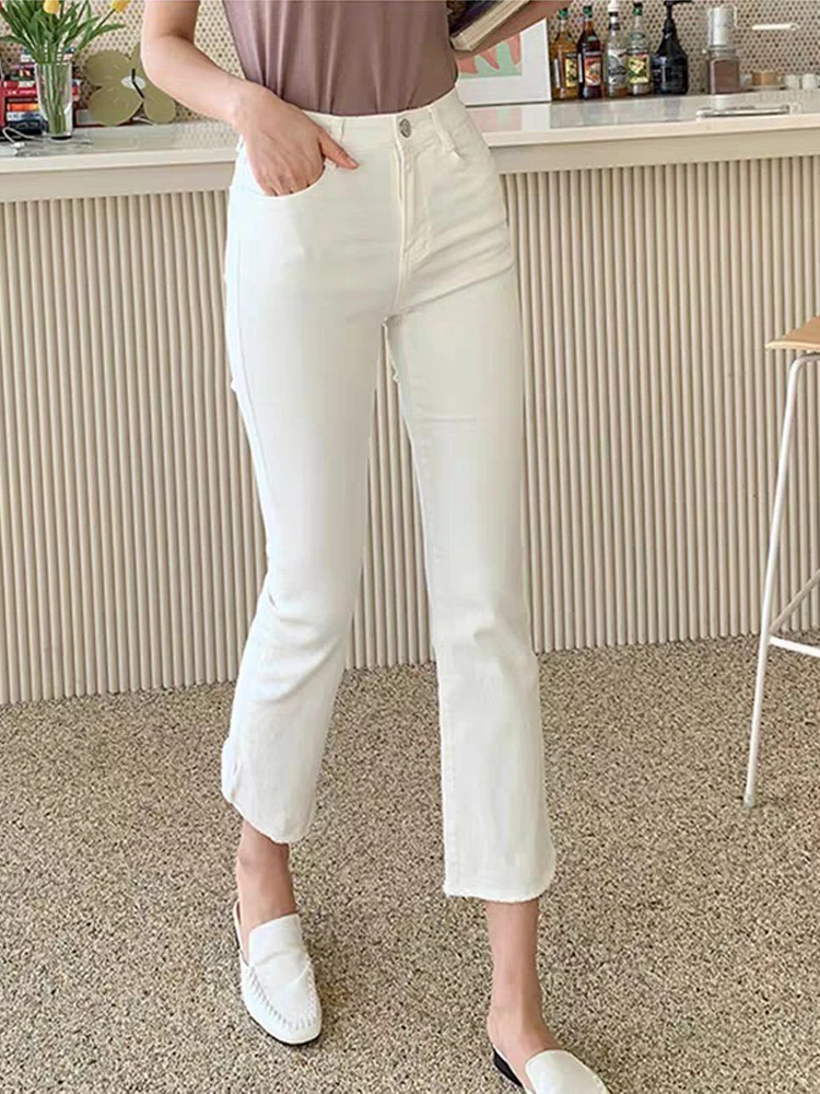 White Jeans for Women Trousers Denim Spring 2024 High Waist Straight Leg White Pants Women Boyfriend Summer Streetwear Women