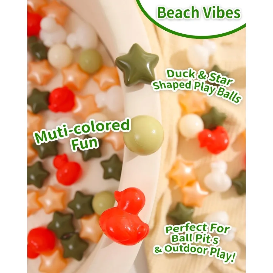 كرات حفرة الكرة على شكل باستيل، شكل نجمة البط غير سامة للأطفال الصغار والرضع والبنات والأولاد والكلاب الناعمة، الحفلات، 100 قطعة #2