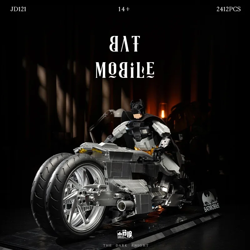 Neue JD121 2421 stücke MOC Technische Batmoblee Bausteine Montage Motorrad Ziegel Modell Spielzeug für Kinder Geburtstag Geschenk Set