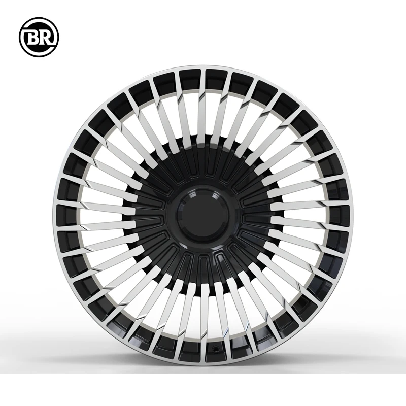 Custom Bright Black Essence Polishing 18-26 Inch Racing Car Wheels Deep Dish Forged 5*130 Rims With Polished Lip