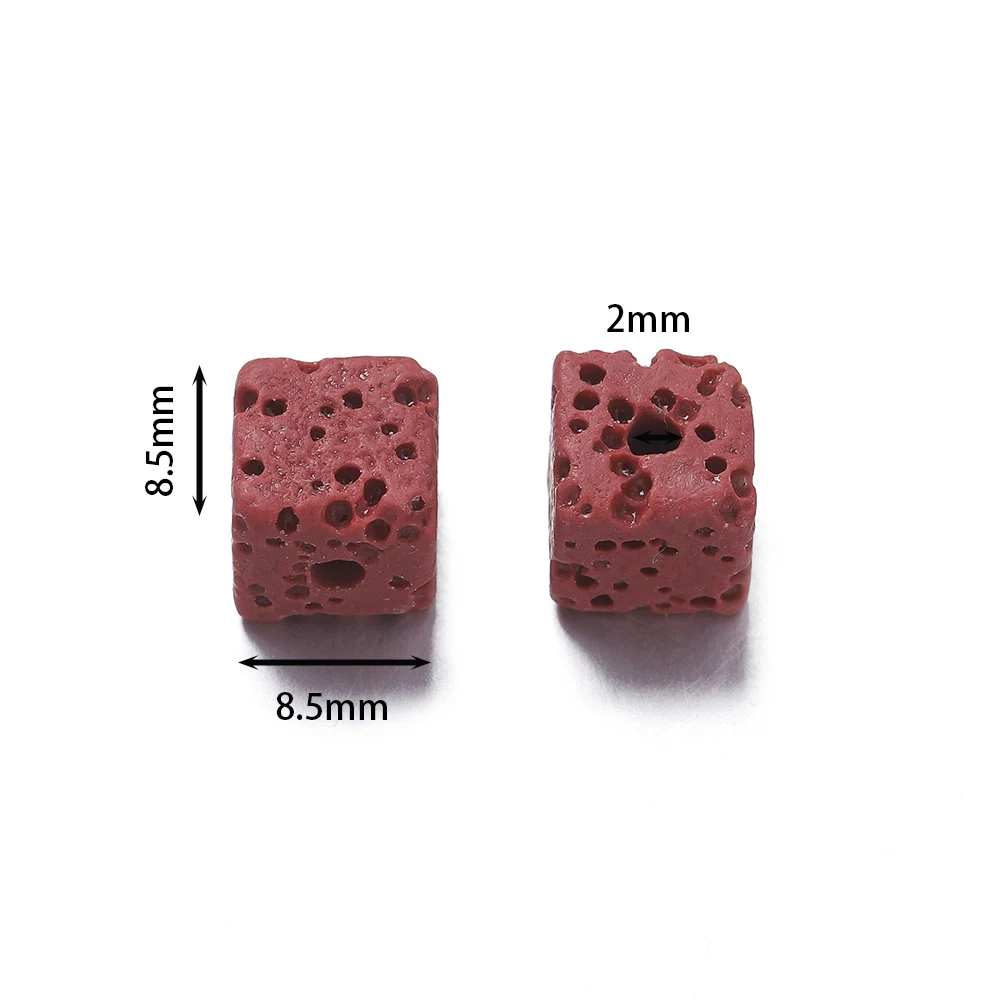 Naturalny kamień lawowy z wulkanu, kostka, kwadratowy, 8mm, luźne elementy do rękodzieła, zestaw koralików do wyrobu biżuterii, akcesoria do zawieszek DIY. — zdjęcie 3