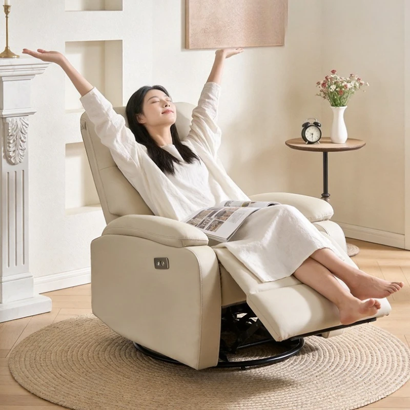 First Class Single Sofa Cabin Living Room Bedroom Fabric Manual Electric Lazy Sofa Massage USB Nail Art Rocking Chair