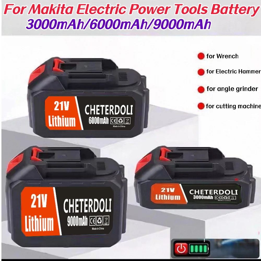 

For Makita Replacement Battery BL1840B BL1850B BL1860B BL1830B BL1440 Power Tools 18V/21V MAX Rechargeable Lithium-ion Battery.