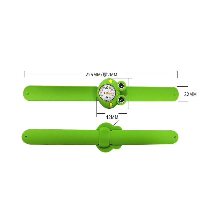 Cute Cartoon Frog Watches Silicone Material Children Digital Watch Kids Casual Wristwatch Pat Circle Green Frog Watch Gift