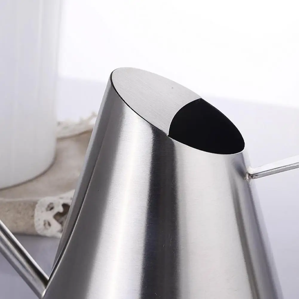 900ml  Watering Can Large Capacity Reusable Metallic Stainless Steel Long Spout Watering Pot Gardening Supplies