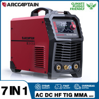 ARCCAPTAIN  7 in 1 AC/DC TIG Aluminium Welding Machine MMA Pulse Square Triangular HF TIG Stainless Argon Precise 2T 4T Welder