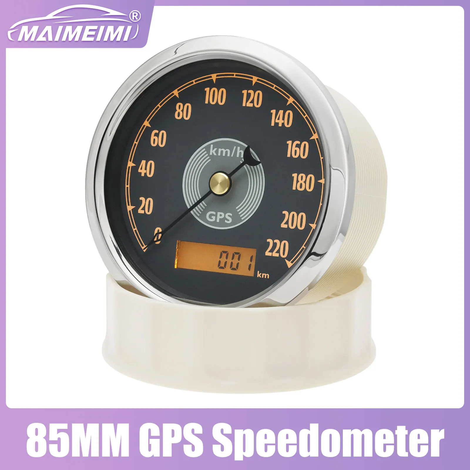 85mm Retro Classic GPS Speedometer Speed Gauge Car Accessories With Antenna for Vehicle Car Yacht Universal 160KMH 200KMH MPH