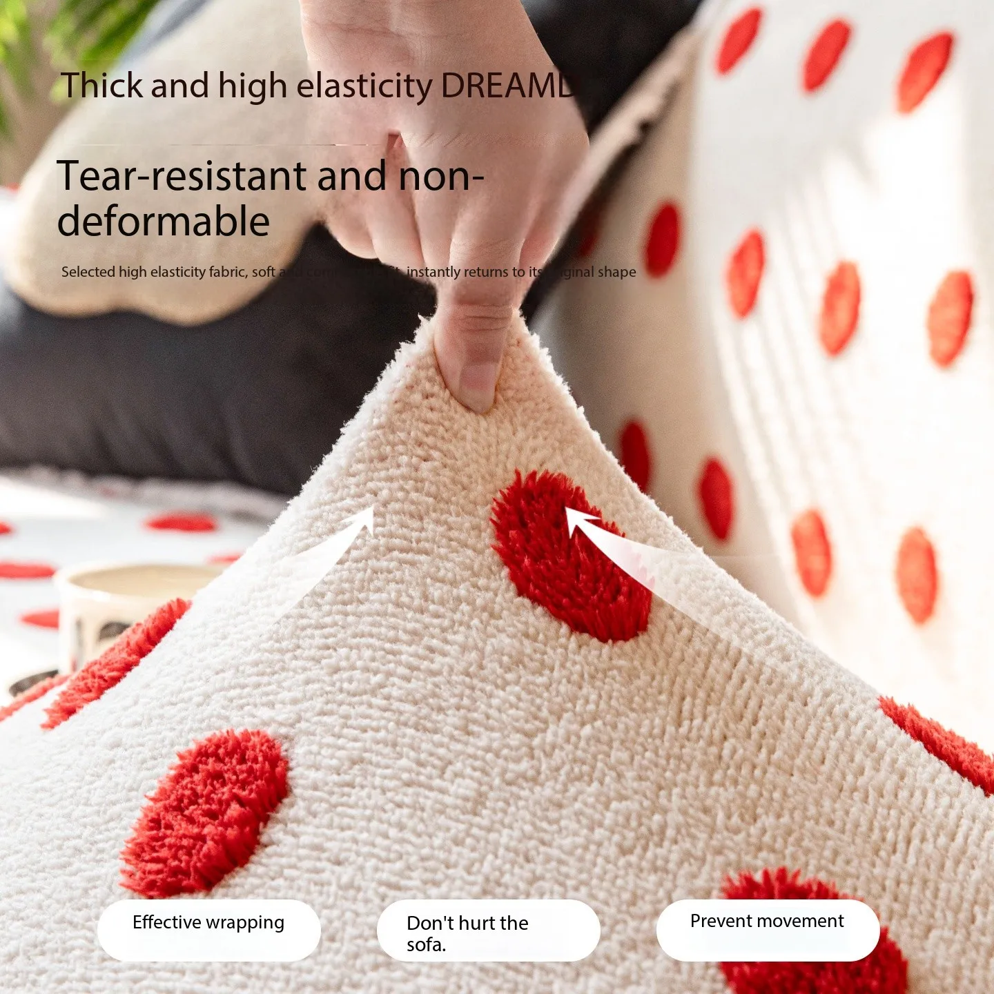 Autumn and winter plush sofa cover 2025 new red festive living room sofa cover all-inclusive universal cover anti-cat scratch