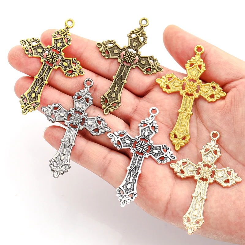 4pcs 6 Color cross Charm for Key Chain Bracelet Necklace earring Pendant  DIY Handmade Jewelry Accessories 37*57mm T107